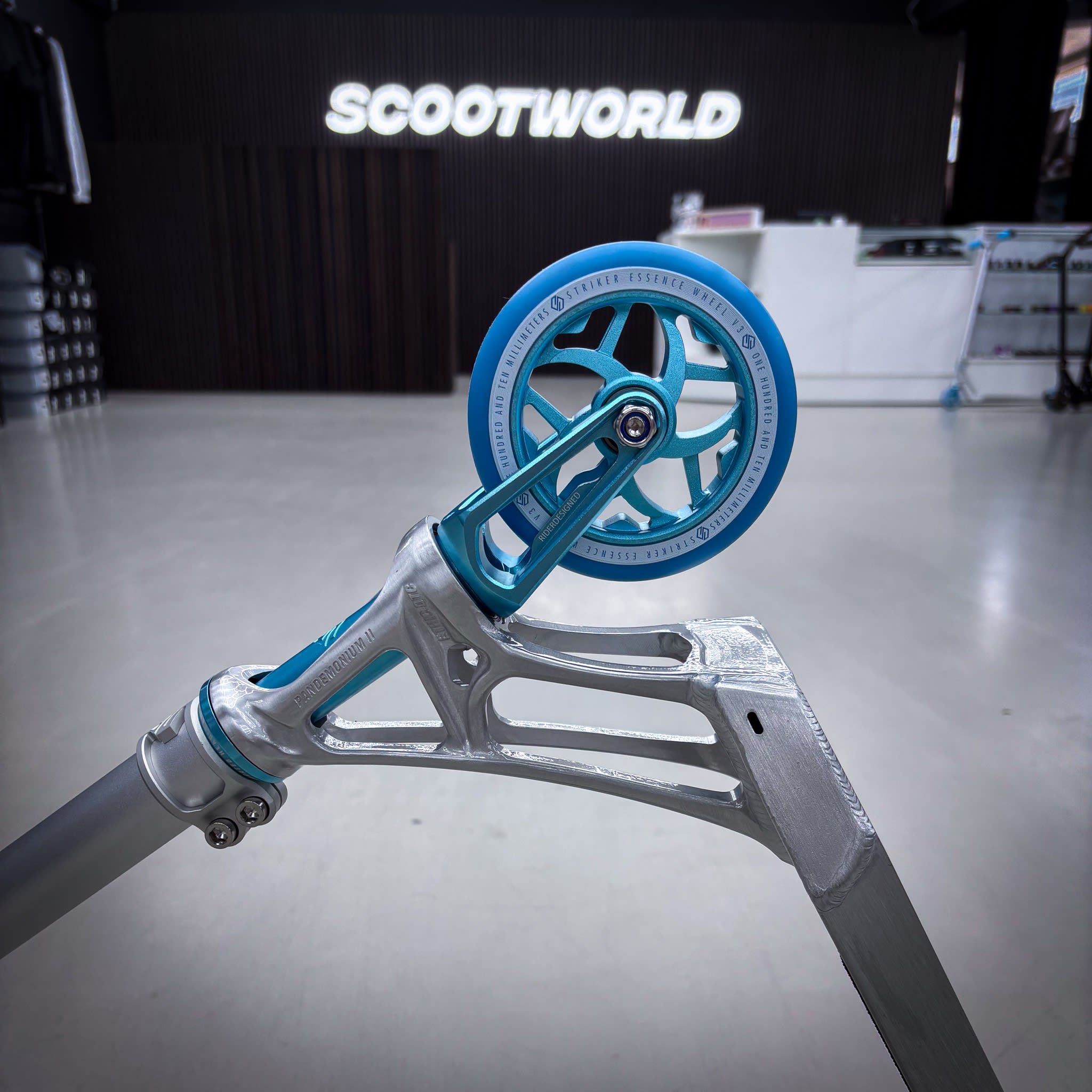 Striker Ethic 460mm Silver Teal Custom Build - Silver/Teal- ScootWorld