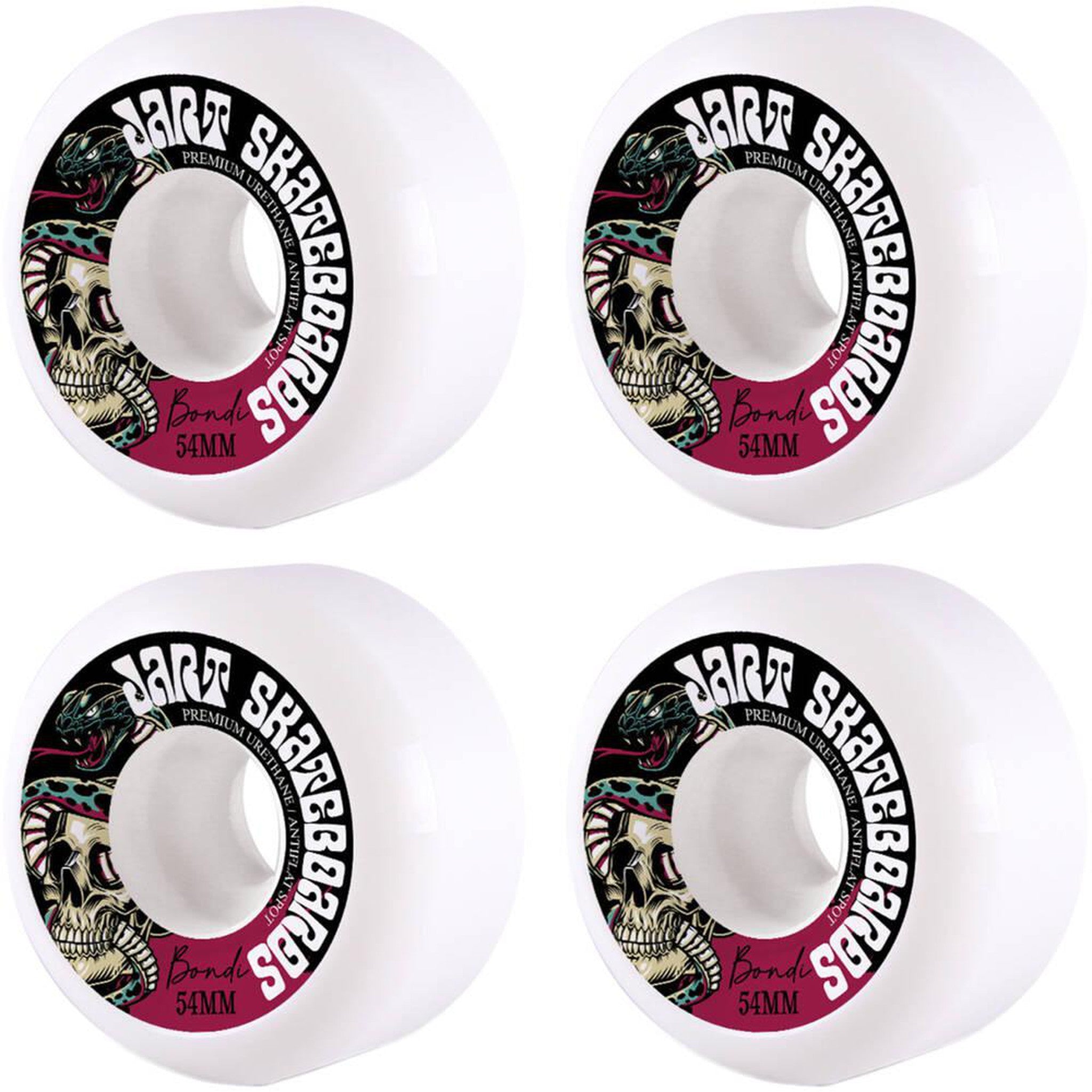 Jart Bondi 83B Skateboard Hjul 4-Pak - Hvid/Sort/Pink- ScootWorld