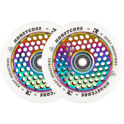 Root Honeycore Hvid 110mm Kółka Do Hulajnogi Wyczynowej 2-pak - Rainbow- ScootWorld