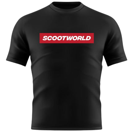 ScootWorld Box Logo Tshirt - Black/Red- ScootWorld