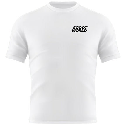 ScootWorld Small Chest Logo Tshirt - White- ScootWorld