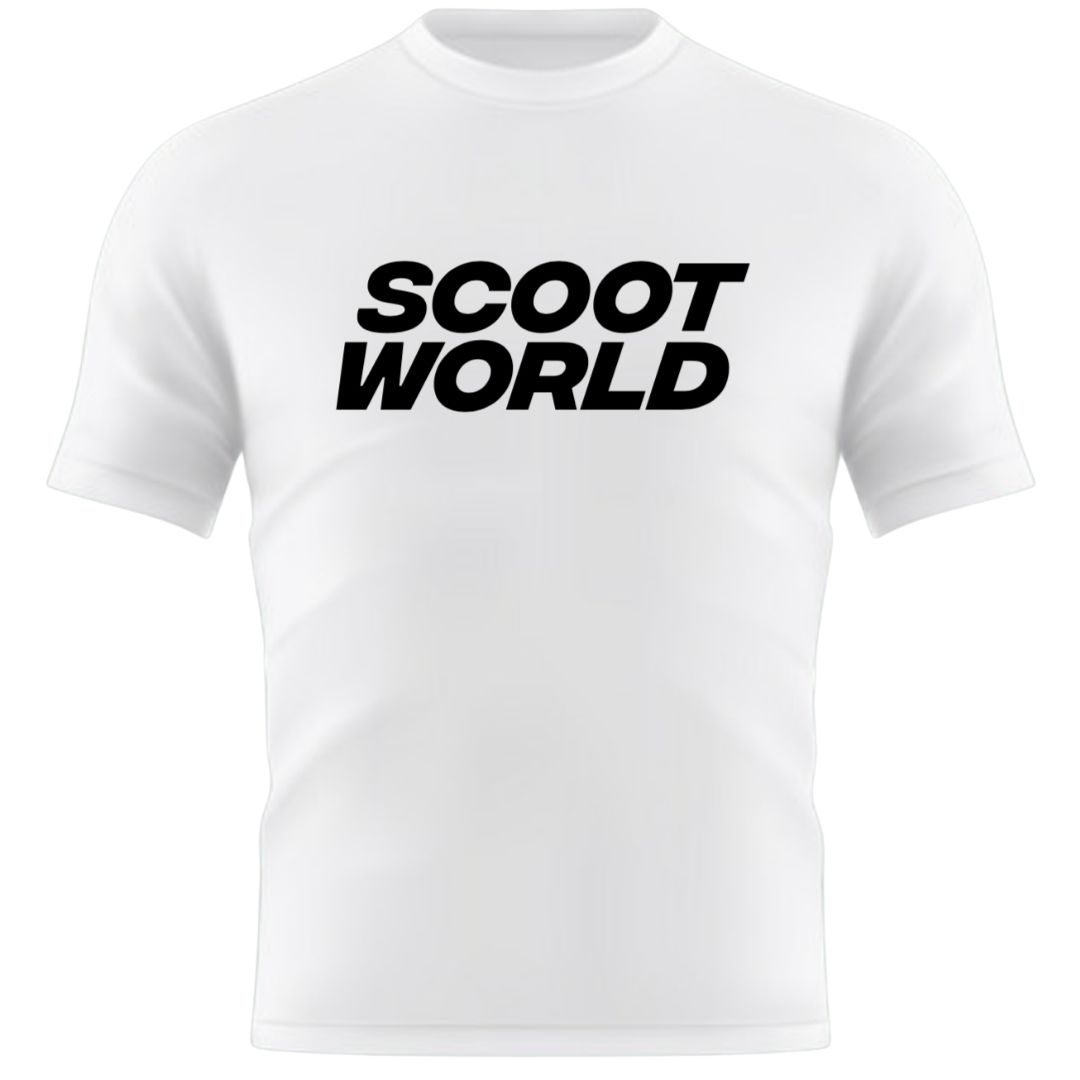 ScootWorld Big Logo Tshirt - White- ScootWorld