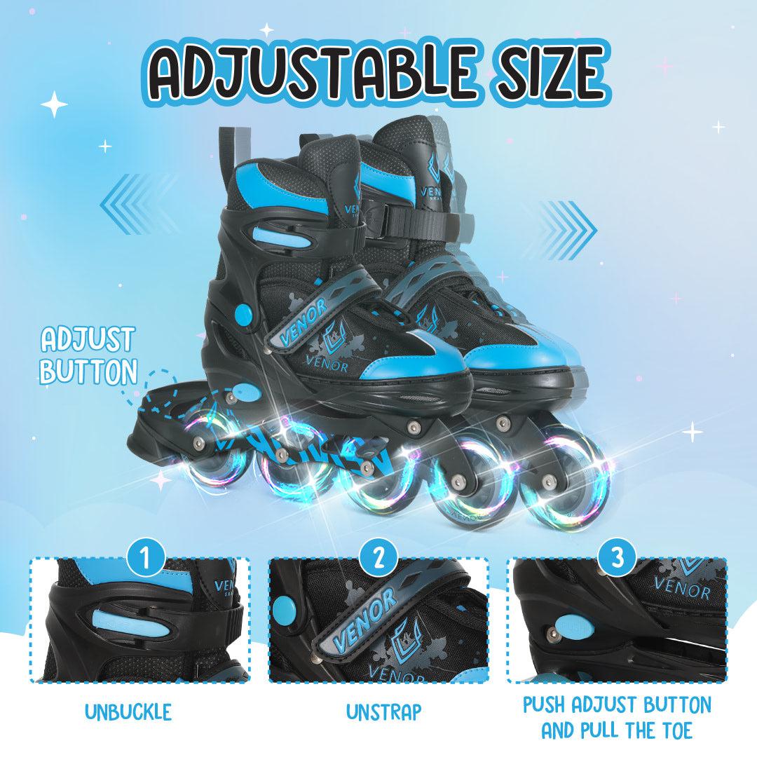 VENOR Ignite LED Rolki - Black/Blue- ScootWorld