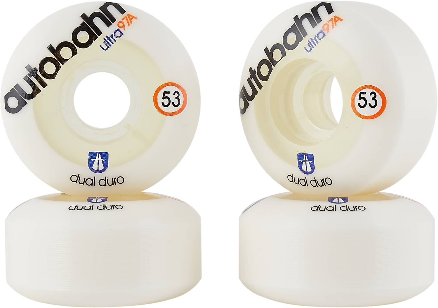 Autobahn Dual Duro Ultra Classic 97A Kółka do Deskorolki 4-Pak - White- ScootWorld