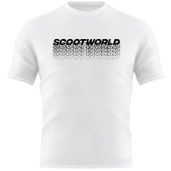 ScootWorld Repeat Logo Tshirt - White- ScootWorld