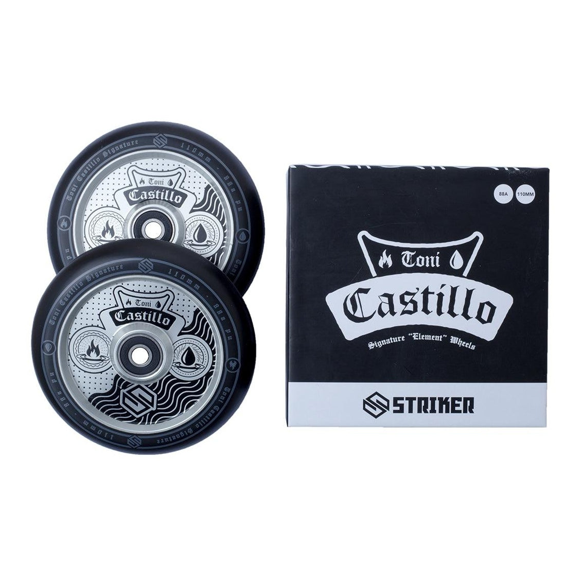 Striker Toni Castillo 2-Pak Signature 110mm Kółka Do Hulajnogi Wyczynowej - Raw/Black- ScootWorld