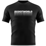 ScootWorld Repeat Logo Tshirt - Black- ScootWorld