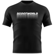 ScootWorld Repeat Logo Tshirt - Black- ScootWorld