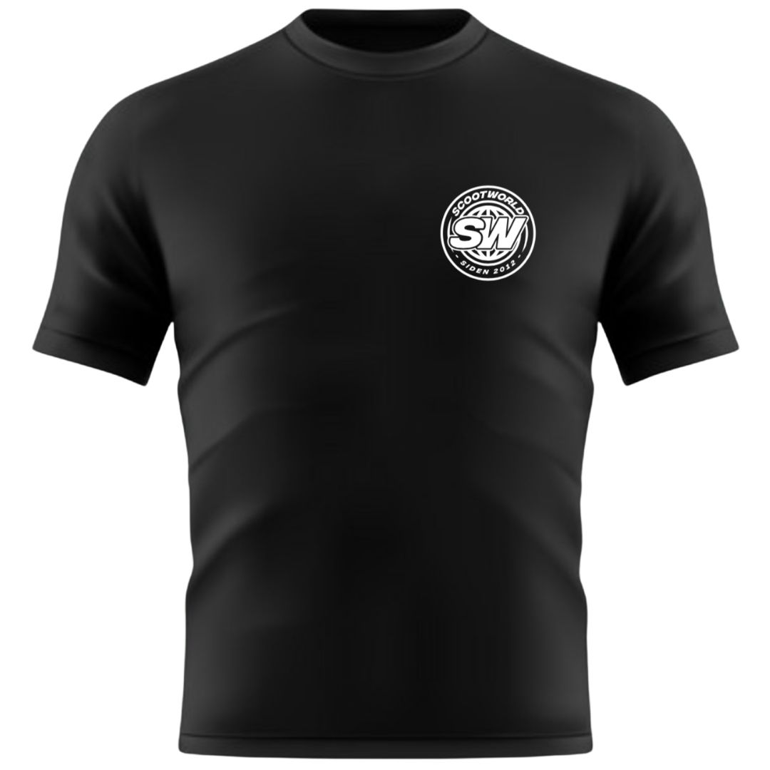 ScootWorld Small Chest Batch Logo Tshirt - Black- ScootWorld