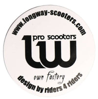 Longway Logo Klistermærke Til Løbehjul - Hvid- ScootWorld