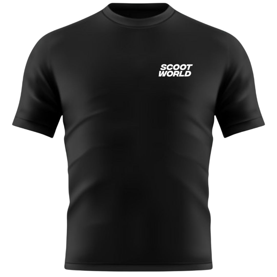 ScootWorld Small Chest Logo Tshirt - Black- ScootWorld