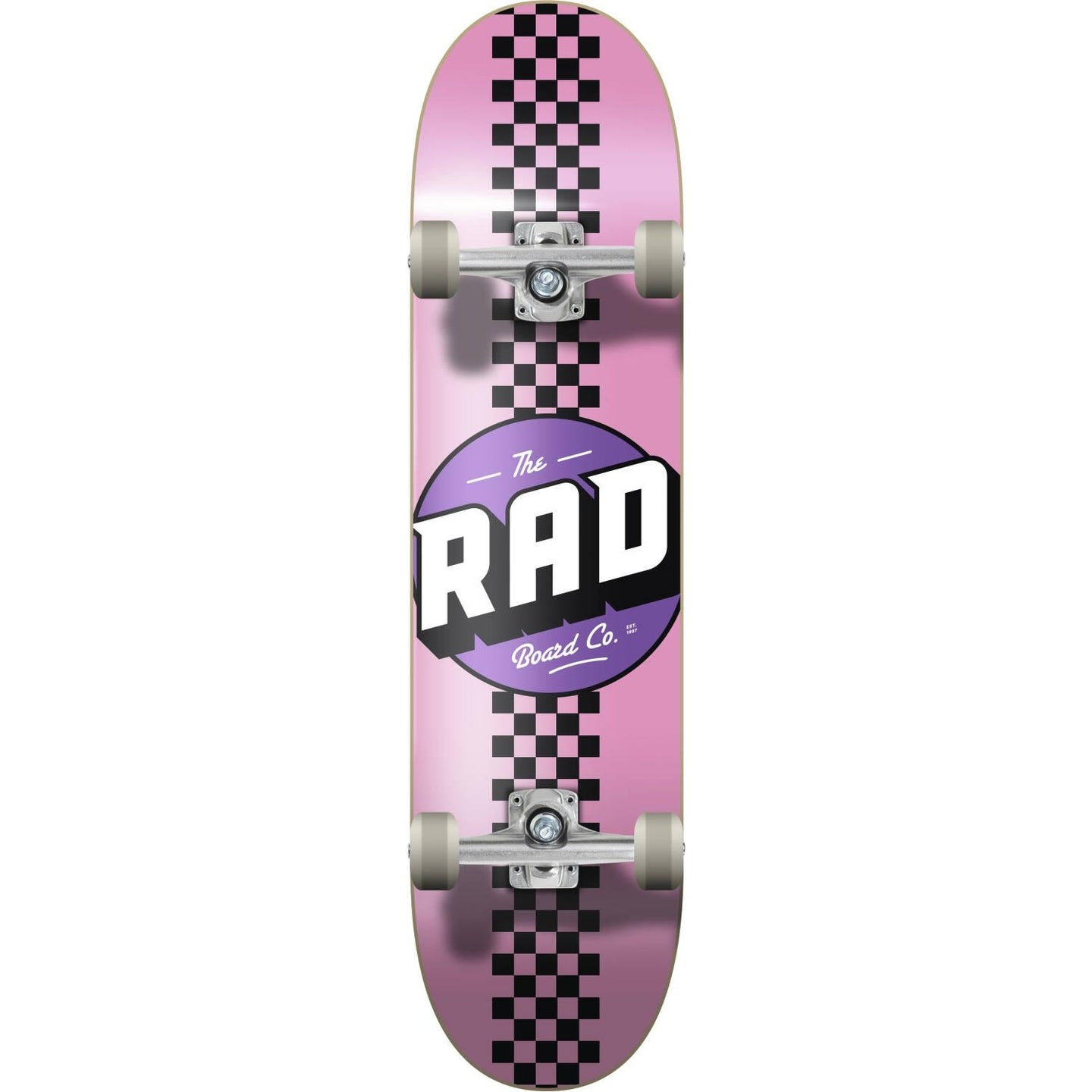 RAD Checker Stripe Deskorolka Klasyczna - Pink/Black- ScootWorld