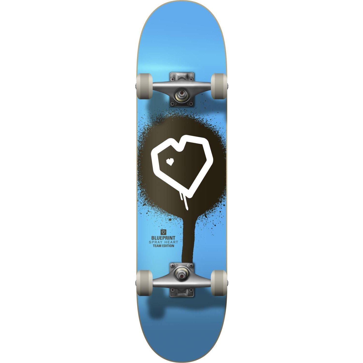 Blueprint Spray Heart V2 Komplet Skateboard - Blue/Black/White- ScootWorld