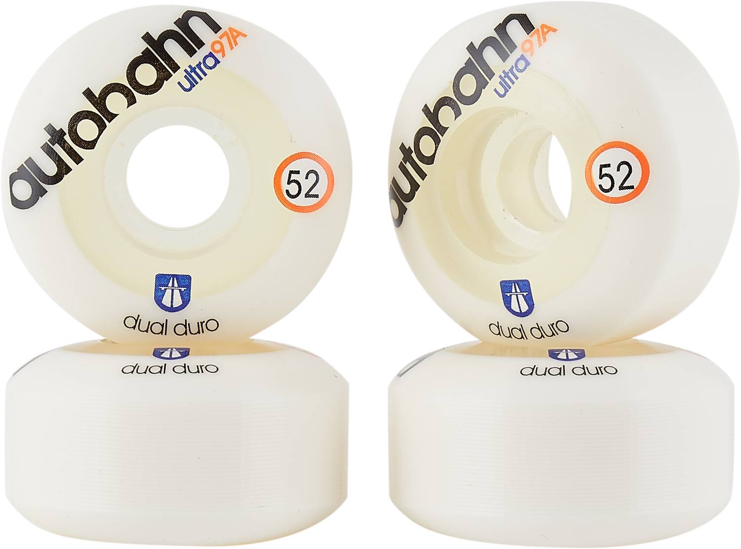 Autobahn Dual Duro Ultra Classic 97A Kółka do Deskorolki 4-Pak - White- ScootWorld