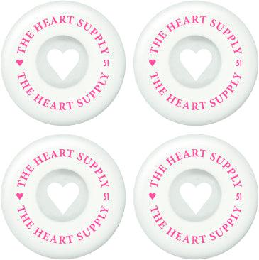 Heart Supply Clean Heart 99A Kółka do Deskorolki 4-Pak - White/Pink- ScootWorld