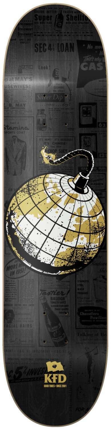 KFD Premium Bomb Skateboard Deck - Gold- ScootWorld