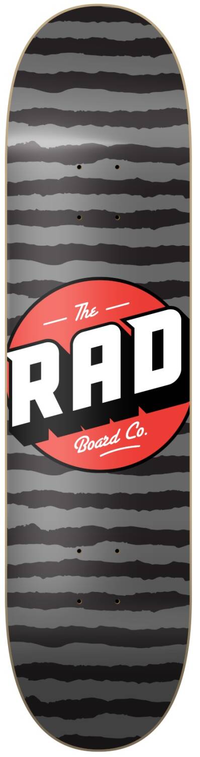 RAD Stripes Logo Skateboard Deck - Grey- ScootWorld