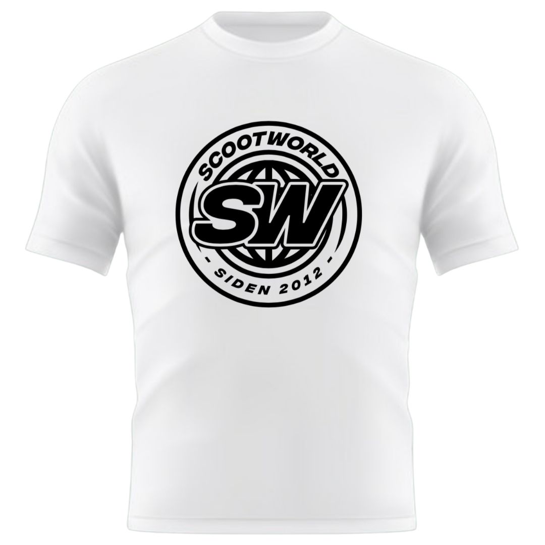 ScootWorld Batch Logo Tshirt - White- ScootWorld